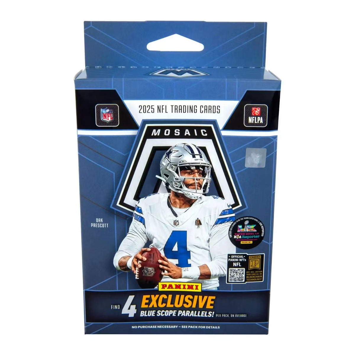 2025 Panini Mosaic Football Hanger Box - Find 4 Exclusive Blue Scope Parallels - Look For Stained Glass & Micro Mosaics