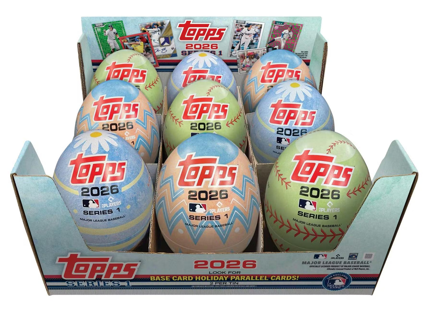 2026 Topps Series 1 Baseball Retail Tin - 2 Holiday Variations, 1 Exclusive Card & 1 1991 Insert TD