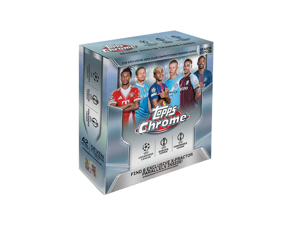 2025-26 Topps Chrome UEFA Champions League Mega Box - 7 Packs per