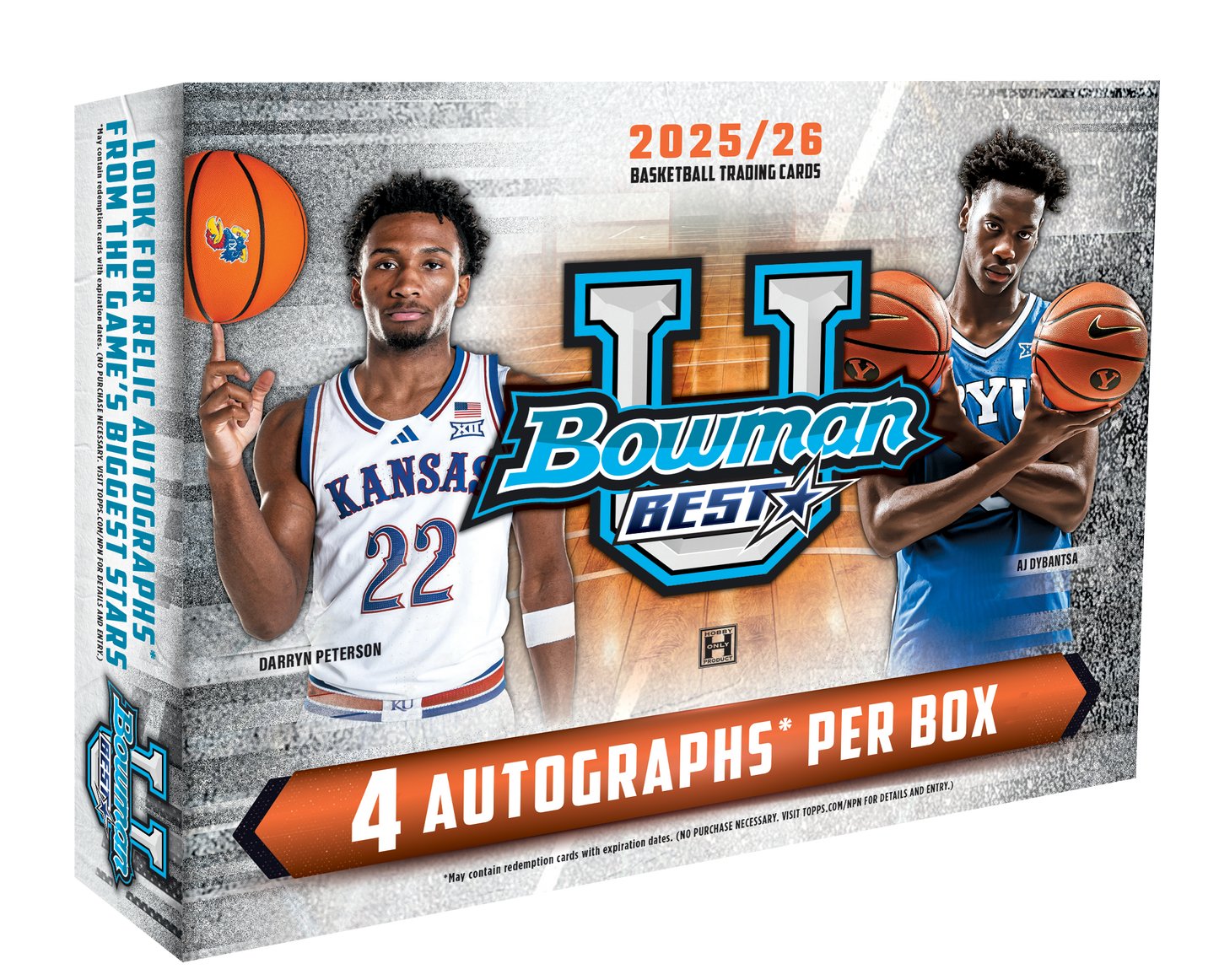 2025-26 Bowman U Best Basketball Hobby Box - 4 Packs per Box, 10 Cards per Pack, 1 Auto Relic & 3 Autos per Box, 4 Total