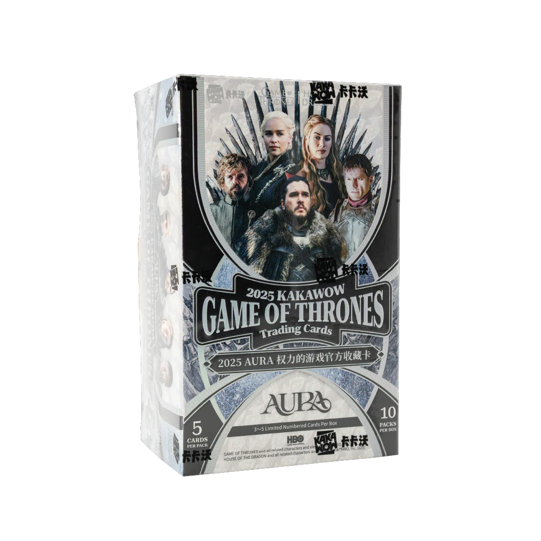 2025 Kakawow Aura Game of Thrones Trading Cards - 10 Packs per Box, 5 Cards per Pack