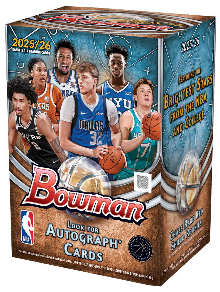2025-26 Bowman Basketball Blaster Box - 6 Packs per Box, 10 Cards per Box