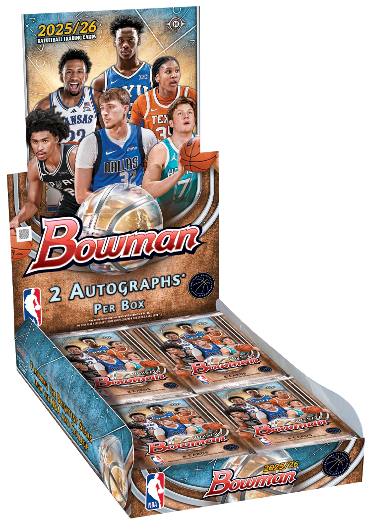 2025-26 Bowman Basketball Hobby Box - 20 Packs per Box, 8 Cards per Pack, 2 Autos per Box