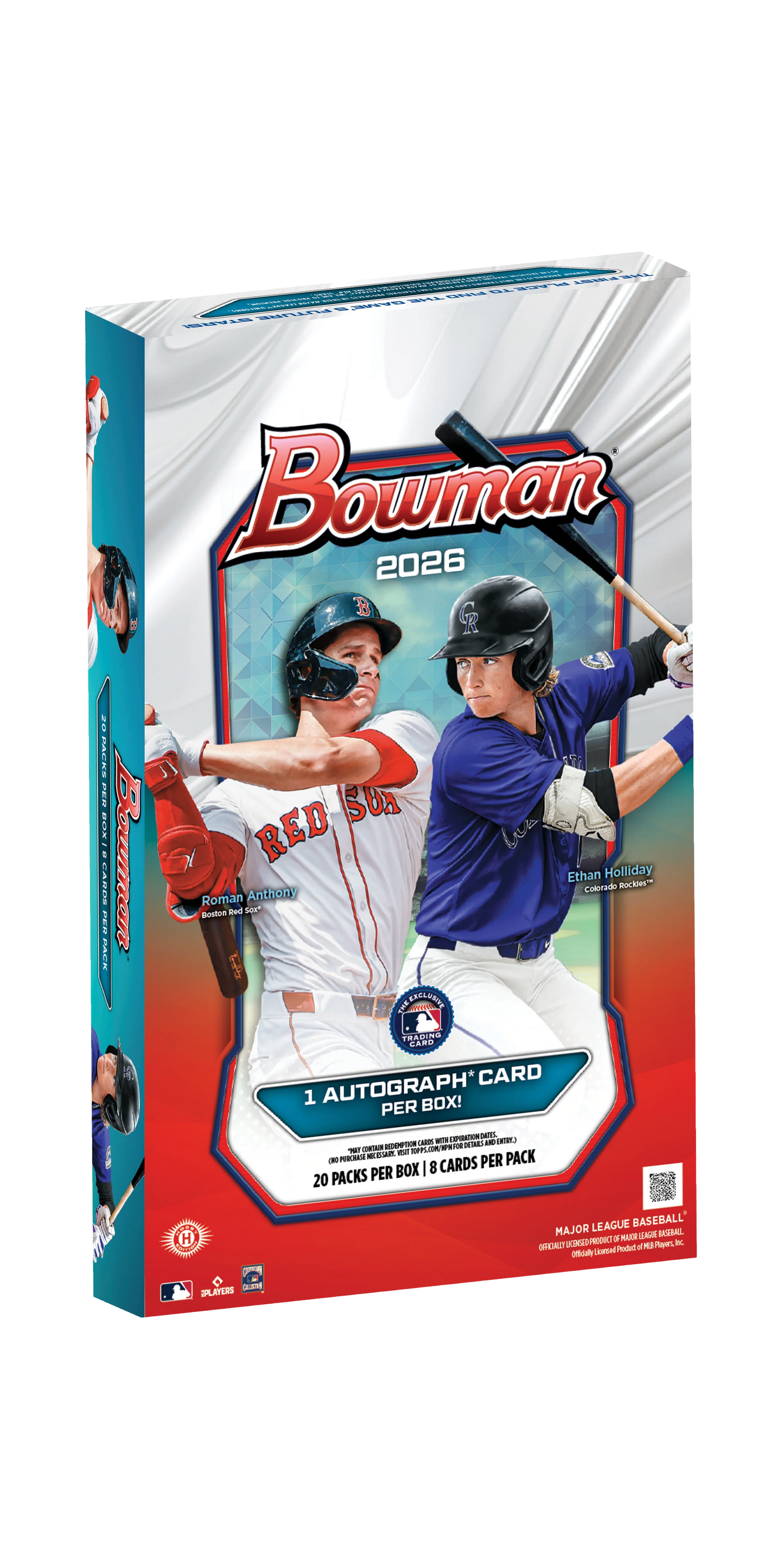 2026 Bowman Baseball Hobby Box - 20 Packs per Box, 8 Cards per Pack, 1 Auto per Box