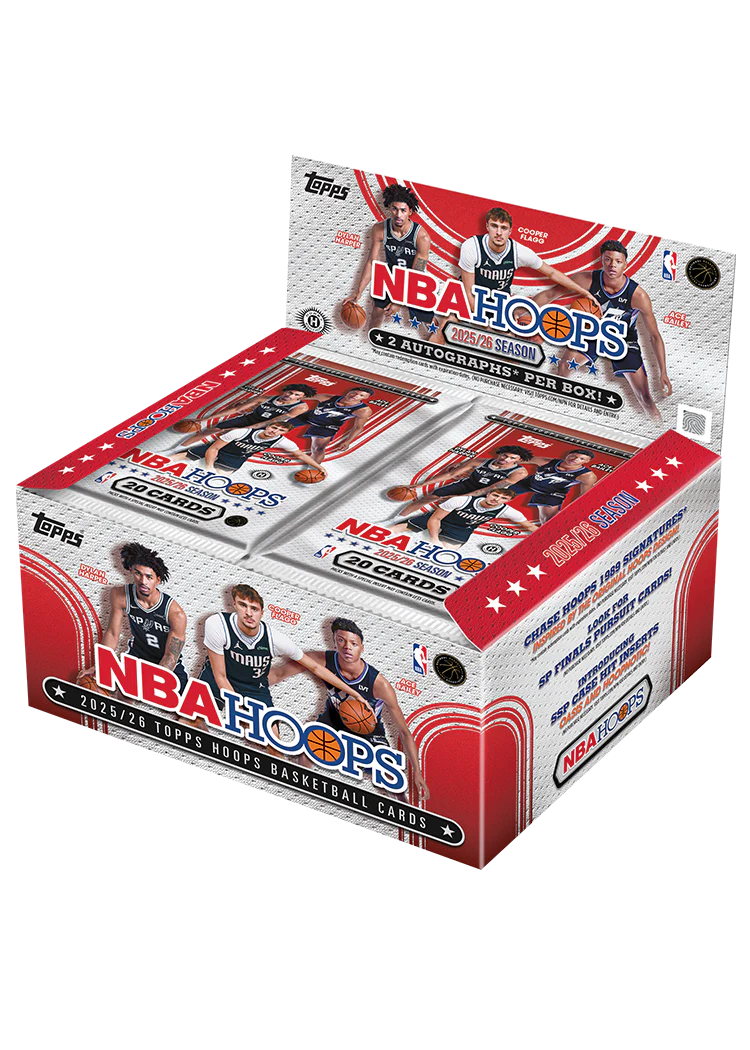 2025-26 Topps NBA Hoops Basketball Jumbo Box - 10 Packs per Box, 20 Cards per Pack, 2 Autos per Box
