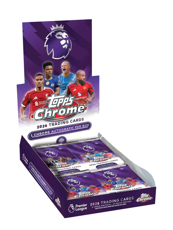 2026 Topps Chrome Premier League EPL Soccer Hobby Box - 20 Packs per Box, 4 Cards per Pack, 1 Auto per Box TD