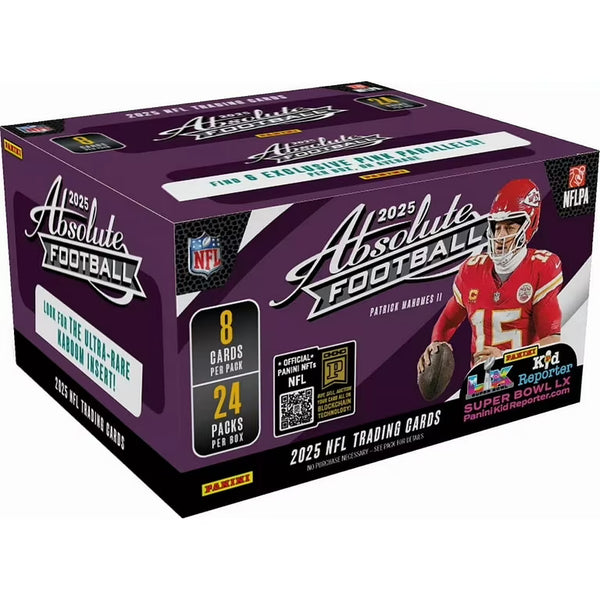 2025 Panini Absolute Football Retail Box -24 Packs per Box, 8 Cards per Pack, Possible Kabooms