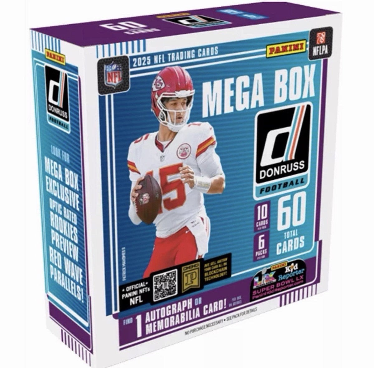 2025 Panini Donruss Football Mega Box - 6 Packs per Box, 10 Cards per Pack.  Possible Downtowns