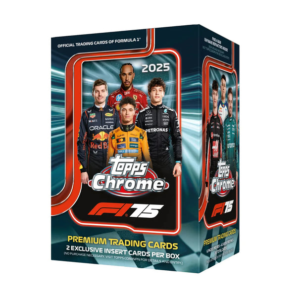 2025 Topps Chrome F-1/Formula 1 Blaster Box - 6 Packs Per Box, 4 Cards Per Pack TD