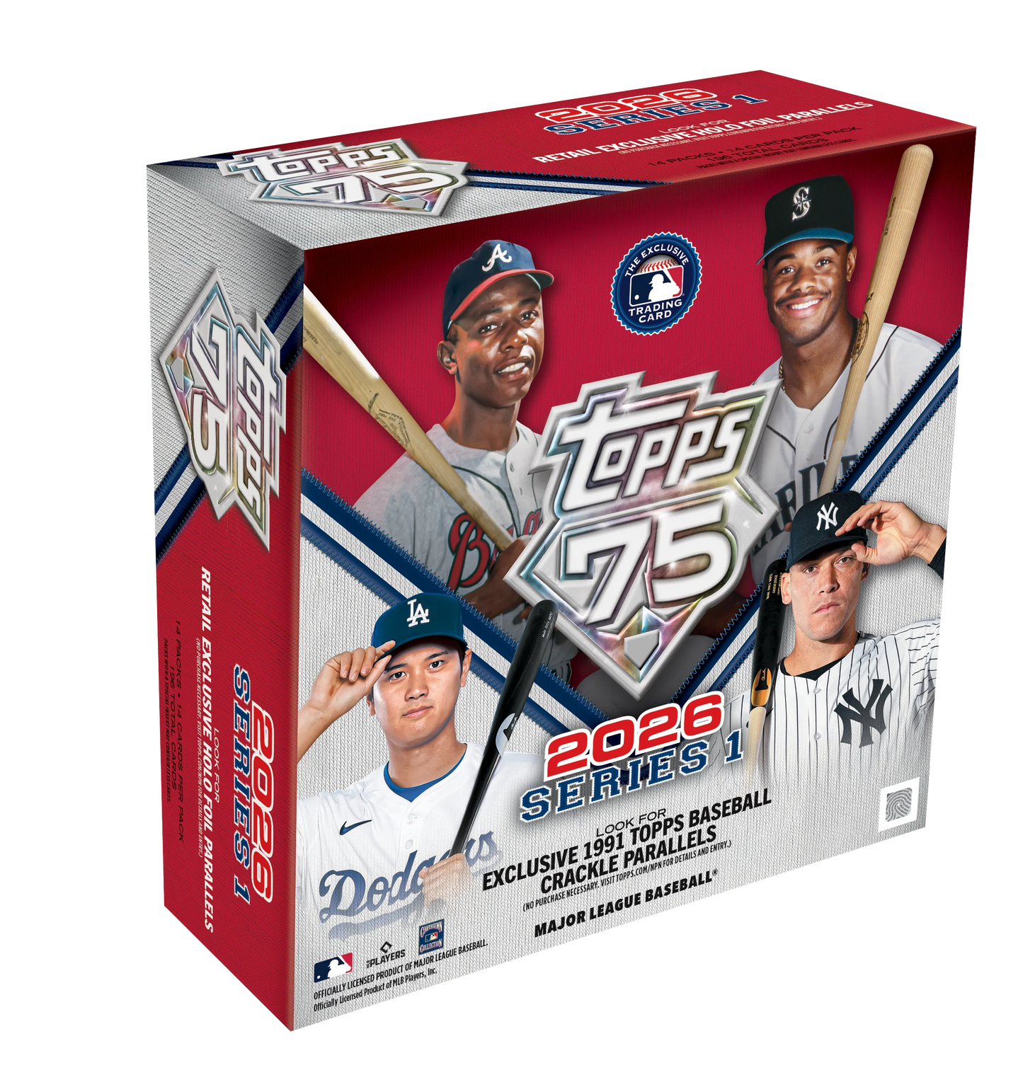 2026 Topps Series 1 Baseball Mega Box - 14 Packs per Box, 14 Cards per Pack, 196 Total Cards TD