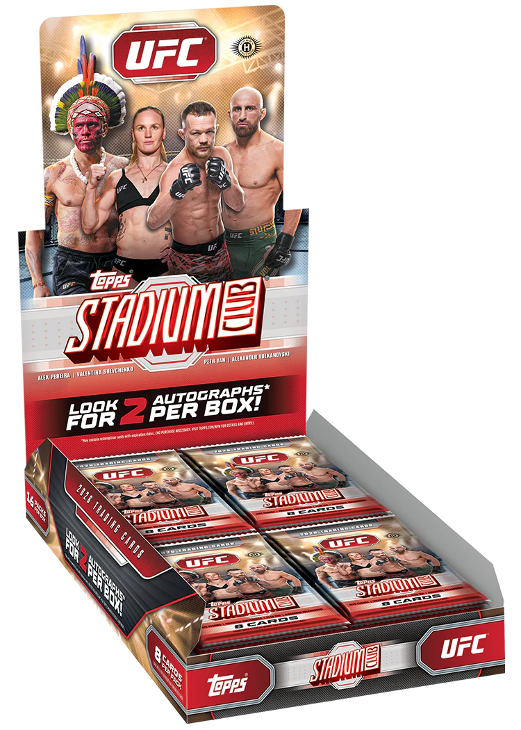 2026 Topps Stadium Club UFC Hobby Box - 16 Packs per Box, 8 Cards per Pack, 2 Autos