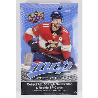 2022-23 Upper Deck MVP Hockey Hobby Box - 20 Packs per Box, 8 Cards per Pack. **SHIPPING AVAILABLE**