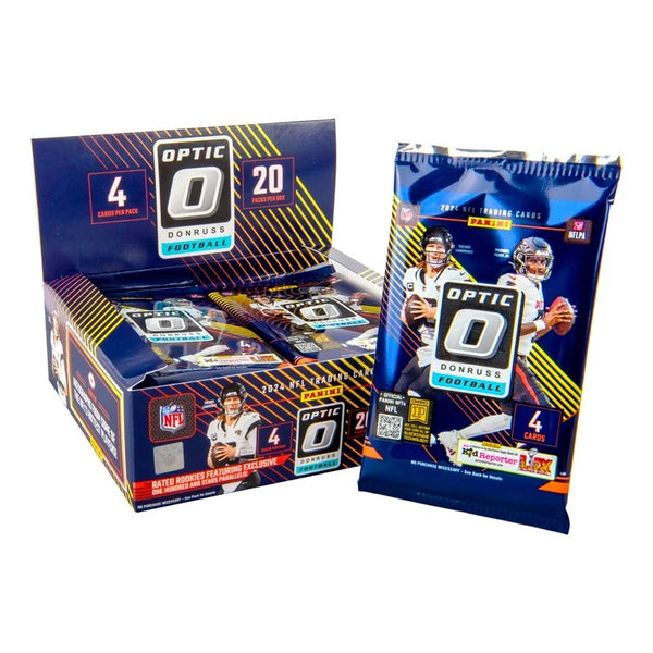 2024 Panini Donruss Optic Football Retail Box - 20 Packs Per Box, 4 Cards Per Pack, Possible Downtowns, Downtown Duos & Uptowns