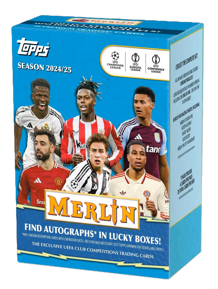 2024-25 Topps Merlin Chrome Blaster Box - 7 Packs, 4 Cards Per Pack TD