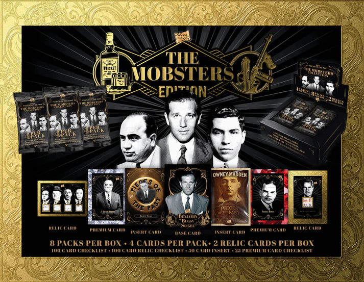 2025 Pieces of the Past The Mobsters Collection Hobby Box - 8 Packs per Box, 4 Cards per Pack, 2 Relics