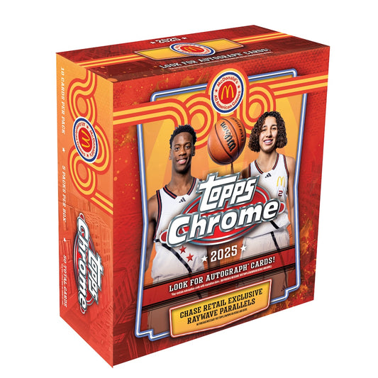 2025 Topps Chrome McDonald's All American Basketball Mega Box - 5 Packs per Box, 10 Cards per Pack TD