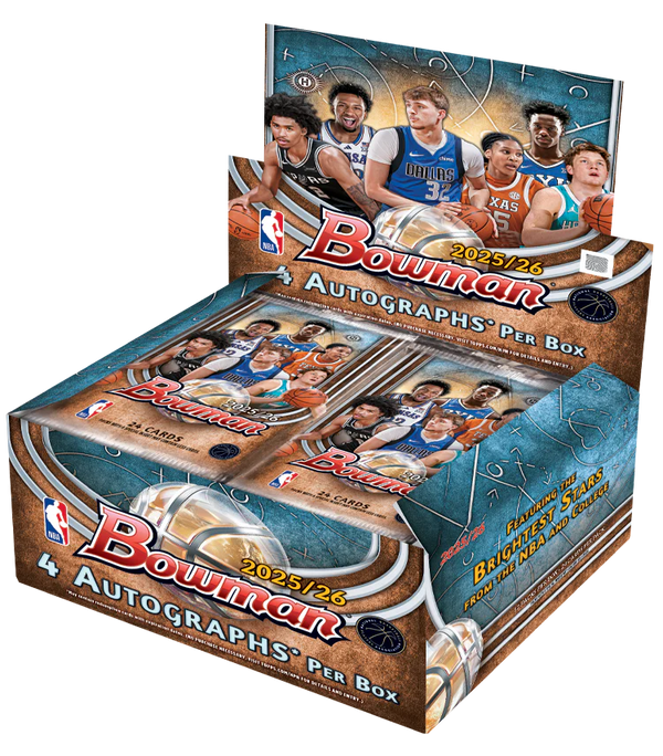 2025-26 Bowman Basketball Jumbo Box - 12 Packs per Box, 24 Cards per Pack, 4 Autos