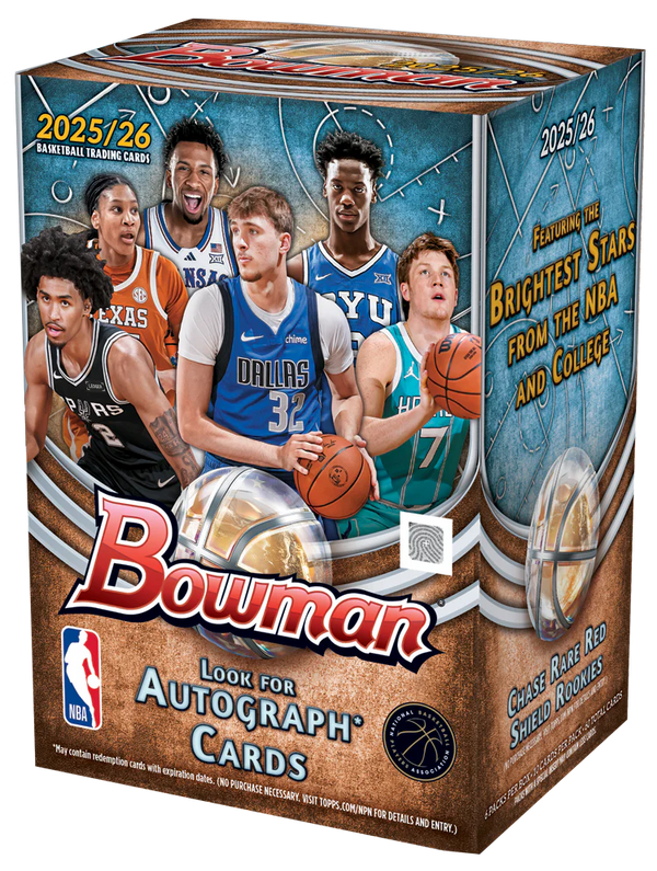 2025-26 Bowman Basketball Blaster Box - 6 Packs per Box, 10 Cards per Box