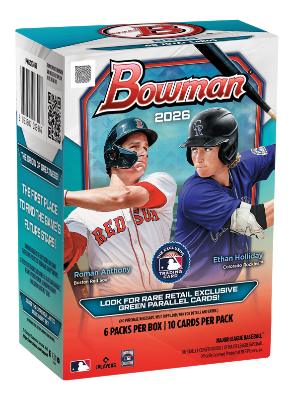 2026 Bowman Baseball Blaster Box - 6 Packs per Box, 10 Cards per Pack