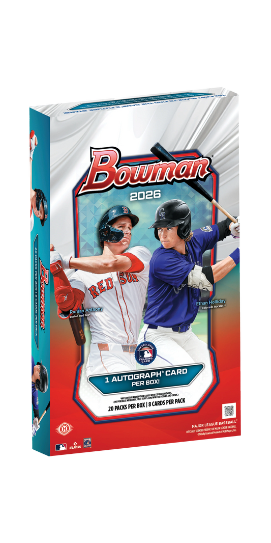 2026 Bowman Baseball Hobby Box - 20 Packs per Box, 8 Cards per Pack, 1 Auto per Box