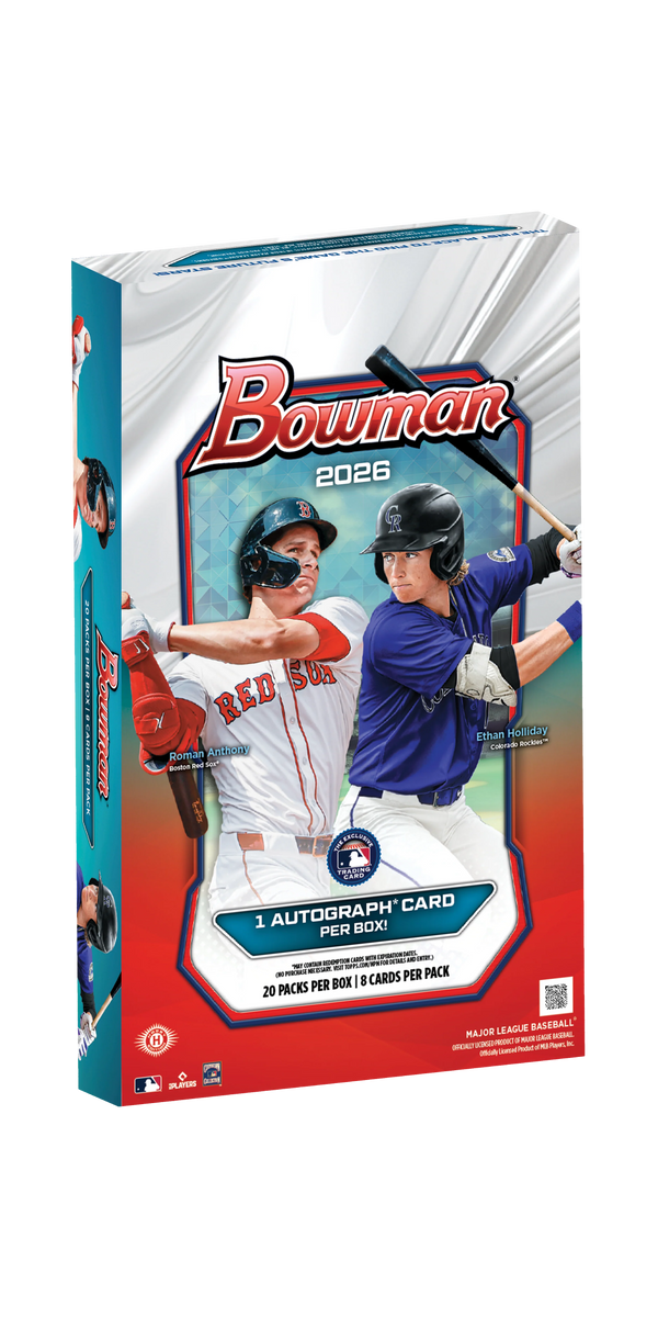 2026 Bowman Baseball Hobby Box - 20 Packs per Box, 8 Cards per Pack, 1 Auto per Box
