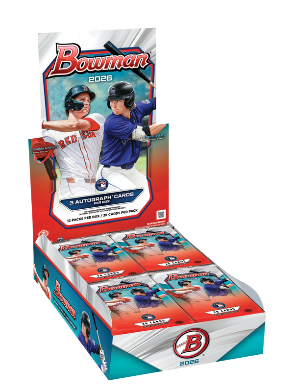 2026 Bowman Baseball Jumbo Box - 12 Packs per Box, 28 Cards per Pack, 3 Autos per Box
