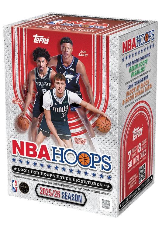 2025-26 Topps Hoops Basketball Blaster Box - 7 Packs per Box, 8 Cards per Pack
