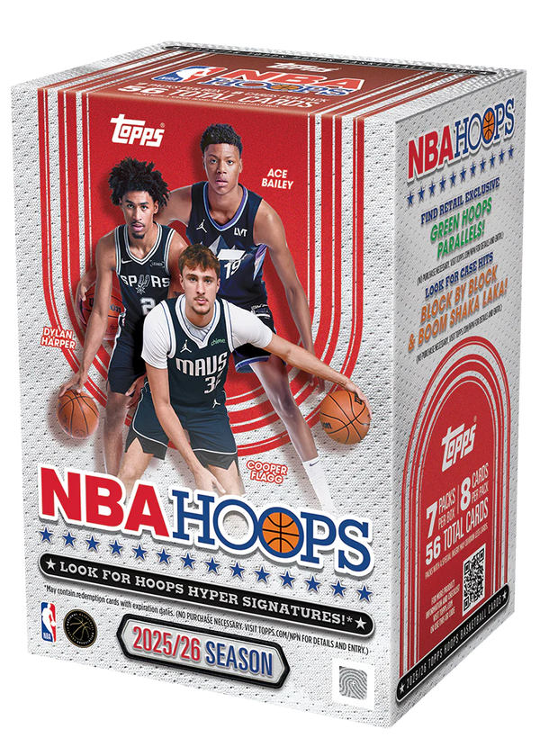 2025-26 Topps Hoops Basketball Blaster Box - 7 Packs per Box, 8 Cards per Pack