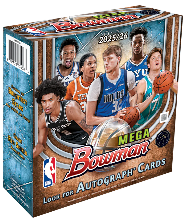 2025-26 Bowman Basketball Mega Box - 6 Packs per Box, 7 Cards per Pack