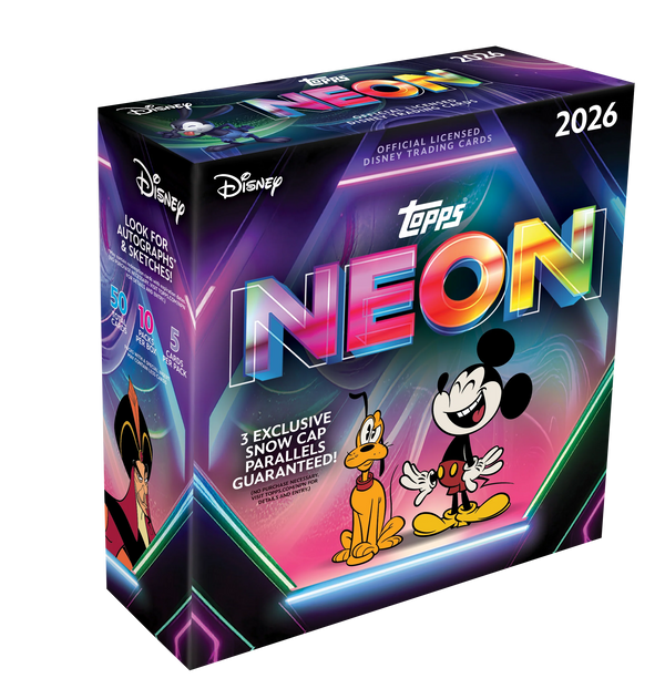 2026 Topps Disney Neon Mega Box - 10 Packs per Box, 5 Cards Per Pack