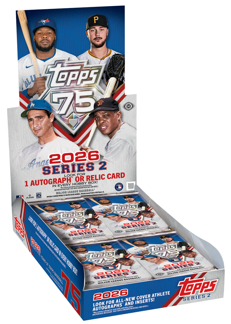 2026 Topps Baseball Series 2 Hobby Box - 20 Packs per Box, 12 Cards per Pack, 1 Auto or Relic, 1 Silver Pack