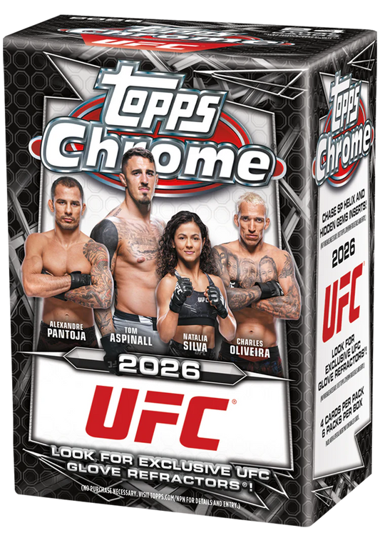 2026 Topps Chrome UFC Blaster Box - 6 Packs per Box, 4 Cards per Pack