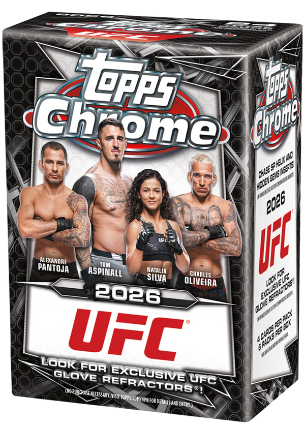 2026 Topps Chrome UFC Blaster Box - 6 Packs per Box, 4 Cards per Pack